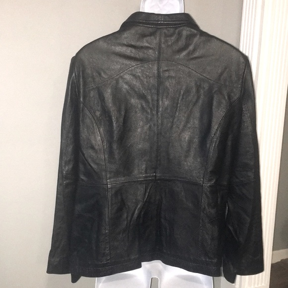 George sz L (12-14) 100% black leather jacket - Picture 2 of 4